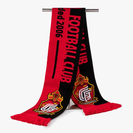 Brands Officially Licensed Factory Unisex High Quality Customized Jacquard Acrylic Knitted Sports Soccer Football Fans Scarf 
